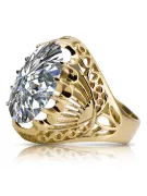 Vintažiniai papuošalai Žiedas Žirkoniai 14k geltono aukso vrc020y